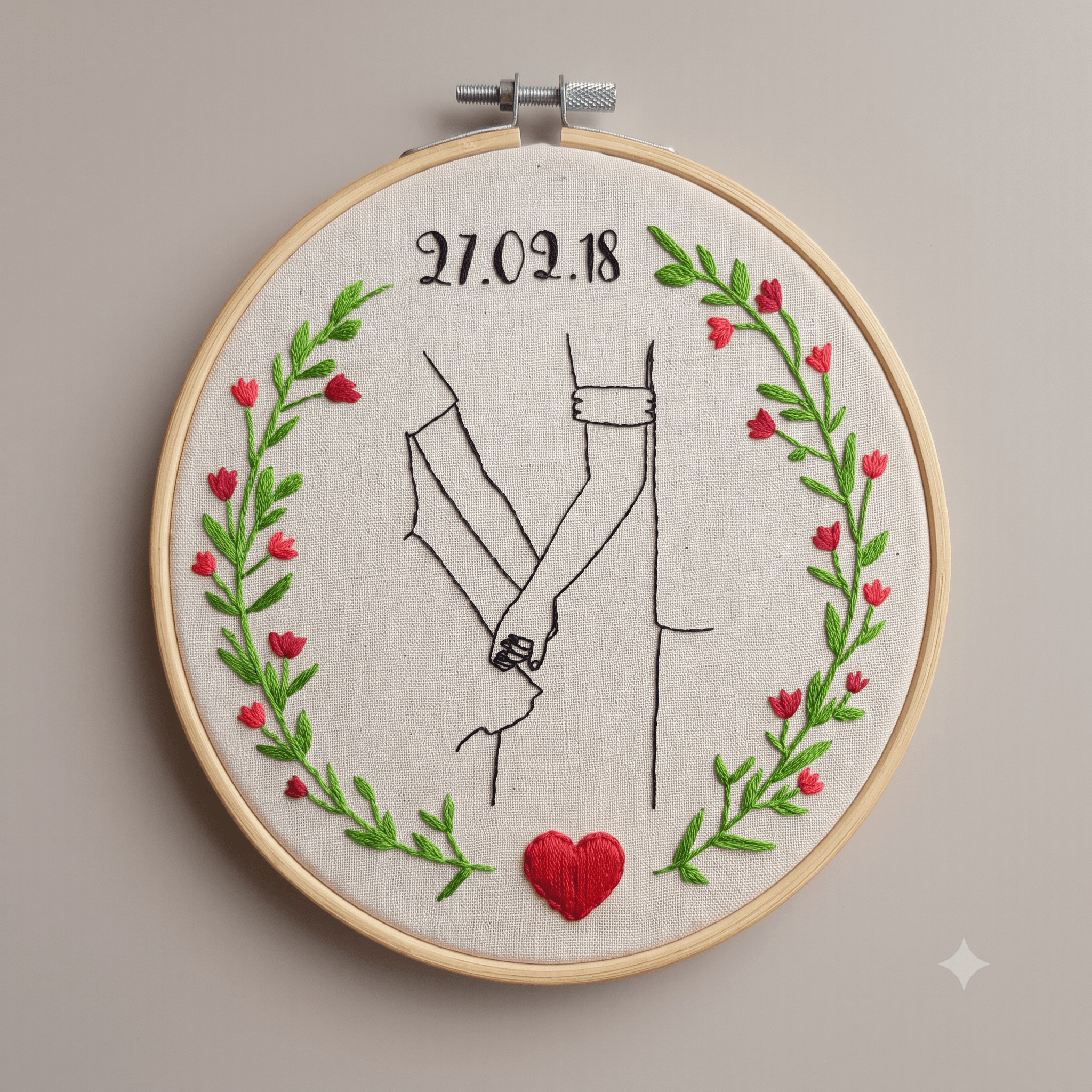 Bordados da colecao casal com composicao romantica