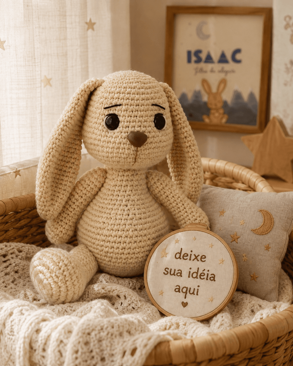 Amigurumi pronto para presente com acabamento cuidadoso